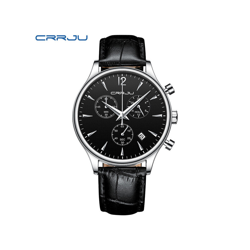 Casual Brown Leather Quartz Mens Watches Top Waterproof Clock Relogio Masculino