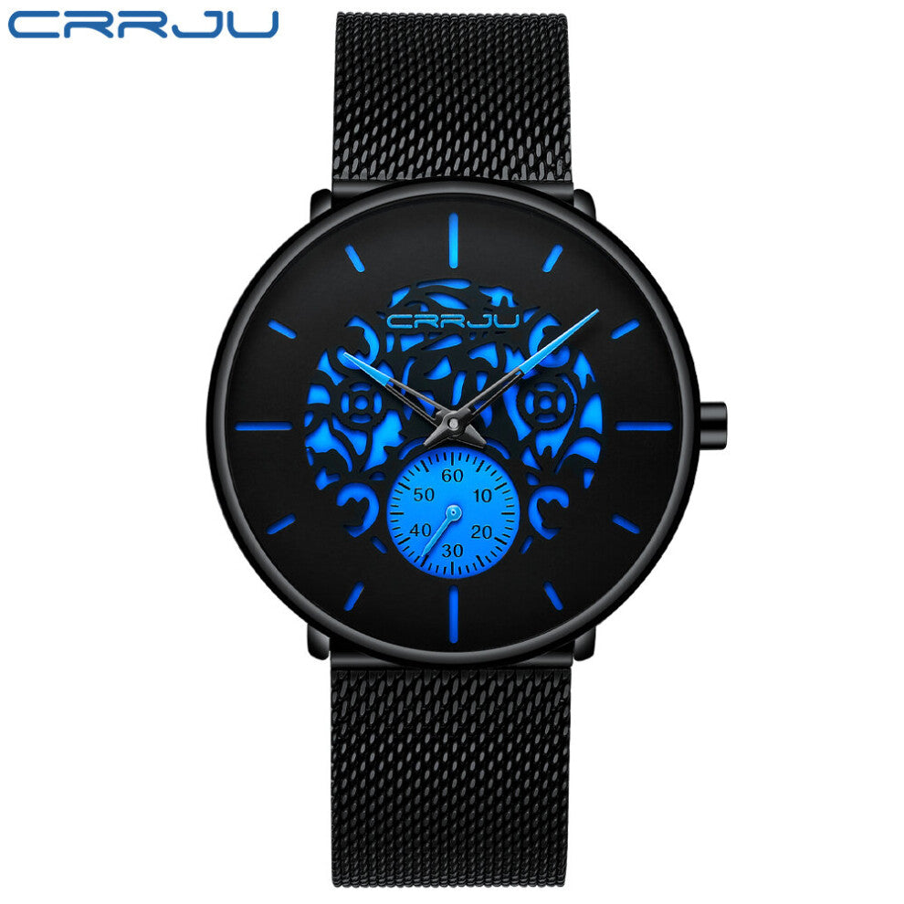 2150 Stylish Men Watch Top Business Wristwatch Ultra-thin Mesh Waterproof Quartz Clock