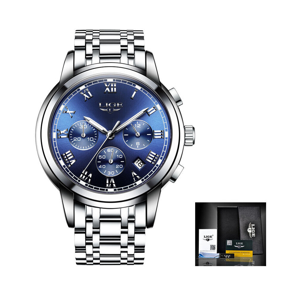 Relojes Hombre Watches Men Chronograph Male Sport Watches Waterproof Stainless Steel Quartz Men Watch