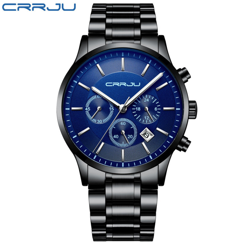 Watch Men Top Mens Watches Sporty Stainless Steel Waterproof Chronograph Quartz Wristwatch Relogio Masculino