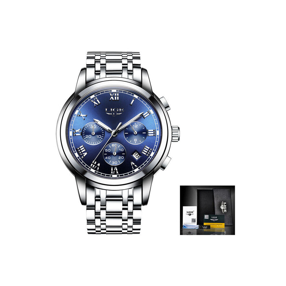 Men Watch Top Sports Quartz Mens Watches Full Steel Waterproof Chronograph Wristwatch Men Relogio Masculin