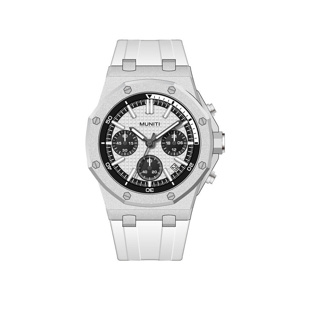 rose Silicone Strap Quartz Watch for Men Chronograph Wristwatch Waterproof Military Sport Analog Watch ???? ???????