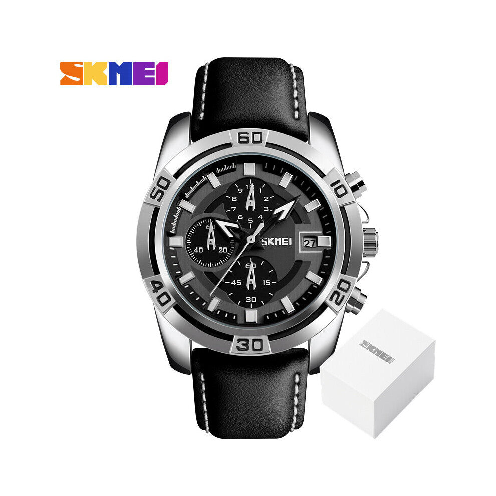 Watch Men Leather Top Military Quartz Wristwatches Waterproof Outdoor Sports Watches Relogio Masculino 9156