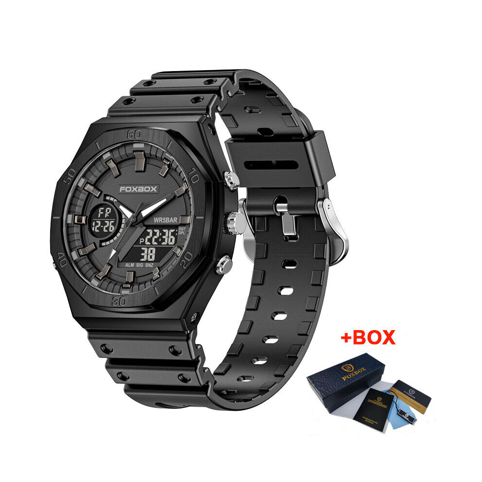 Sport Mens Watch Military Dual Display Digital Silicone Strap Quartz Watch For Men Casual Waterproof Wristwatch