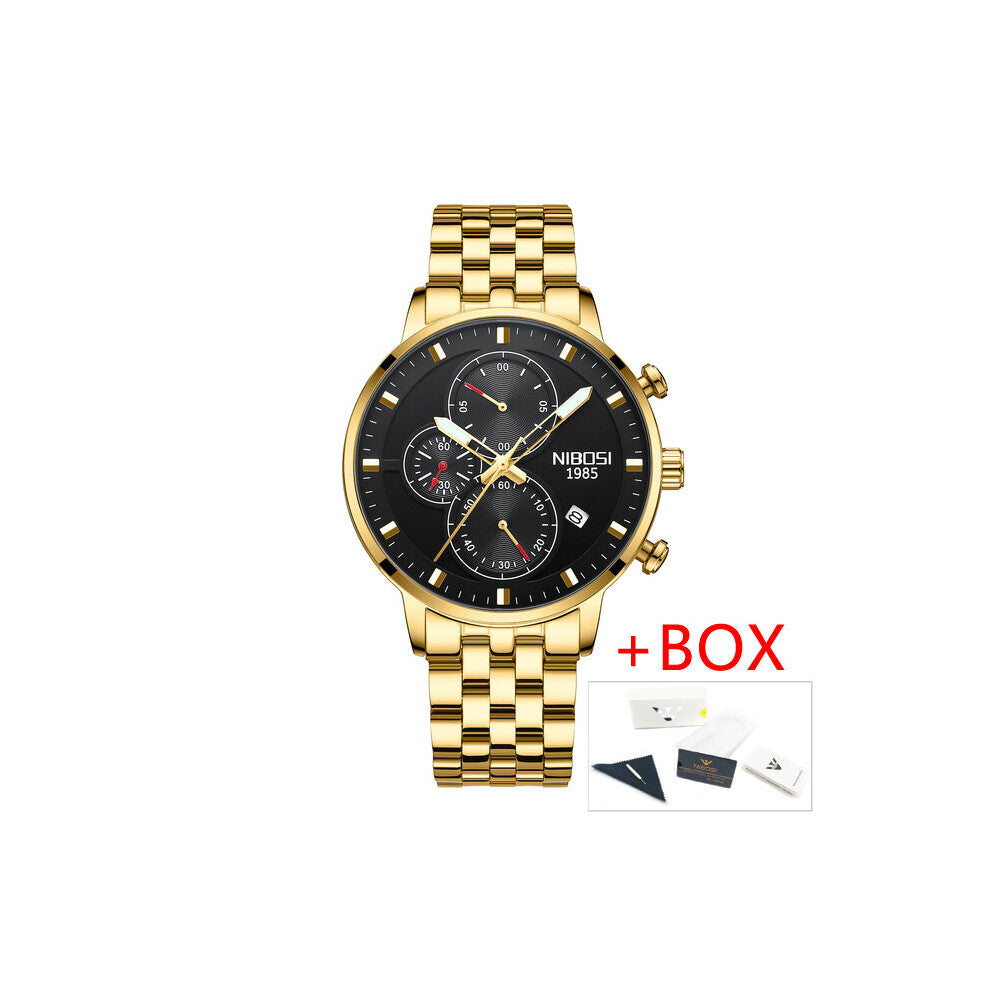 Top Watches Men Quartz Watch Stainless Steel Sports Chronograph Men's Watch Relogio Masculino