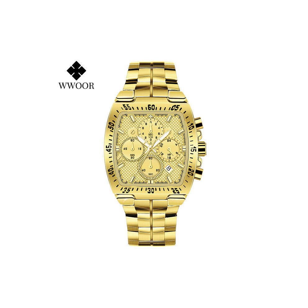 Relogio Masculino Square Watch Men Military Steel Quartz Waterproof Sports Chronograph Wristwatches