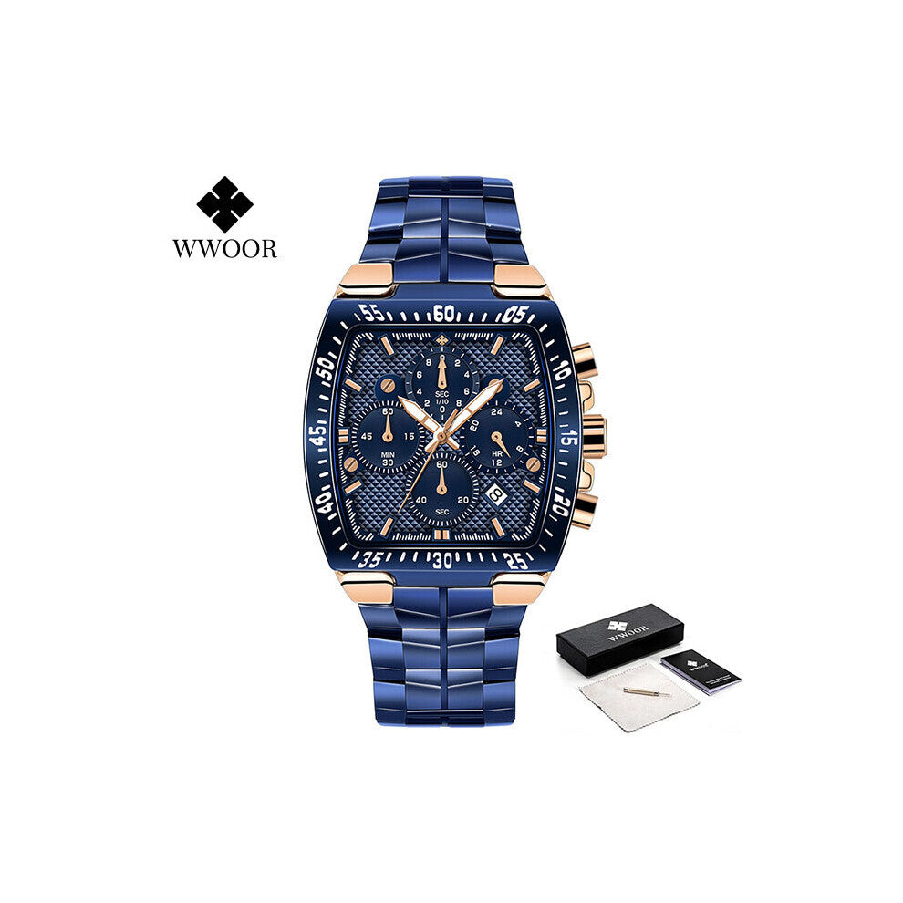 Watch Mens Square Big Dial Men Watch Waterproof Sports Military Chronograph Quartz Wristwatch Relogio Masculino