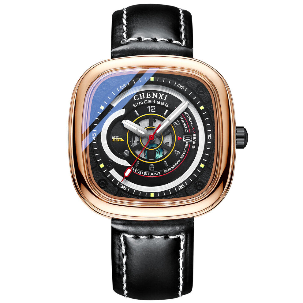 Men Watches Square Dial Top Quartz Wristwatch Leather Waterproof Sports Military Men's Watch