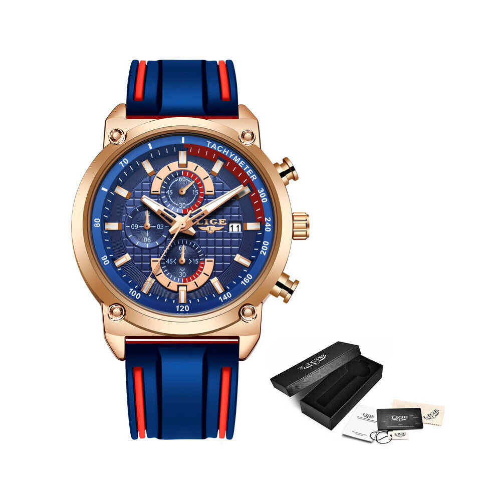 Watches Men Top Sport Wristwatch Auto Date Quartz Male Clock Silicone Strap Band Waterproof Watch Reloj Hombre