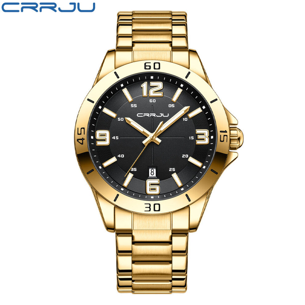 Top Mens Watches Stainless Steel Quartz Wristwatches Casual Business Waterproof Luminous Clock