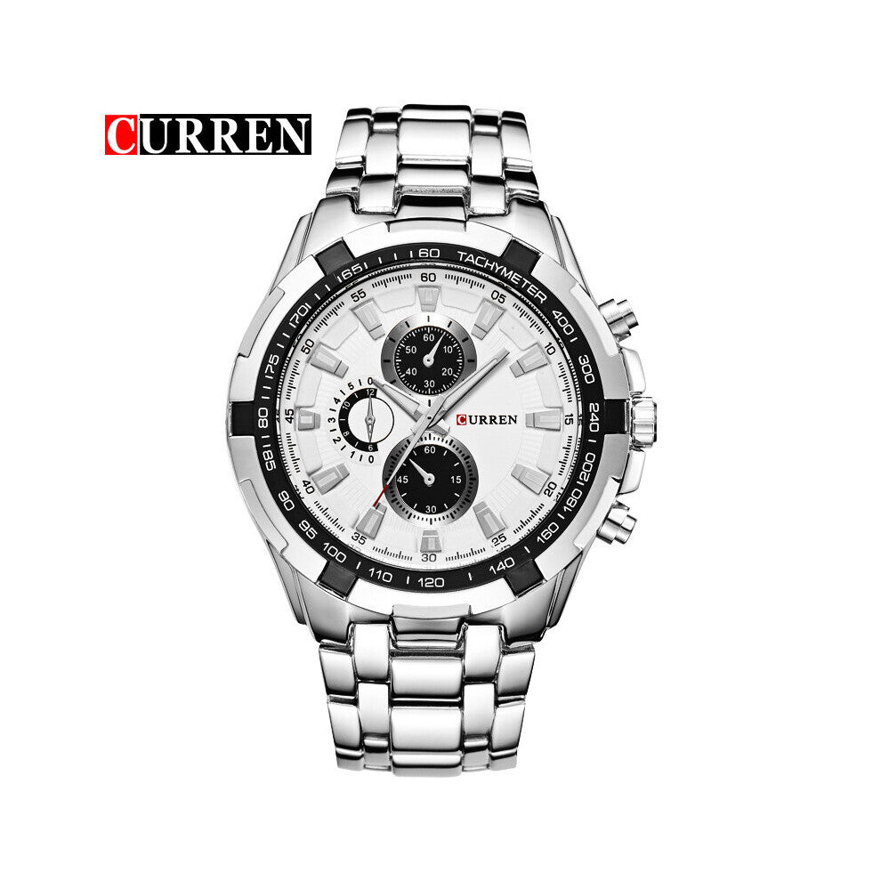 Curren- Men's Quartz Watch, Multicolor Waterproof Sport Military Watch ,Business Stainless Steel Luxury,Premium Brands Relogios