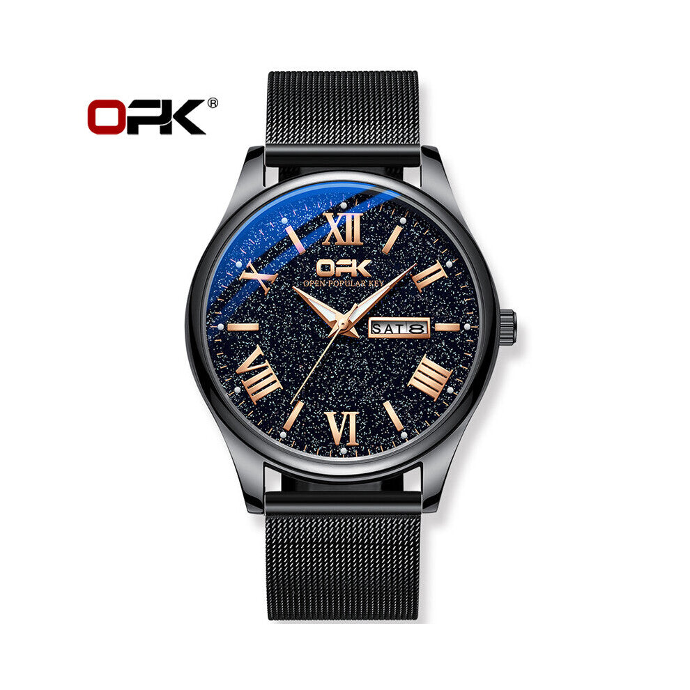 OPK Business Sport Quartz Watch Men Watches Calendar Watch Automatic Stainless Steel Waterproof Watch Men