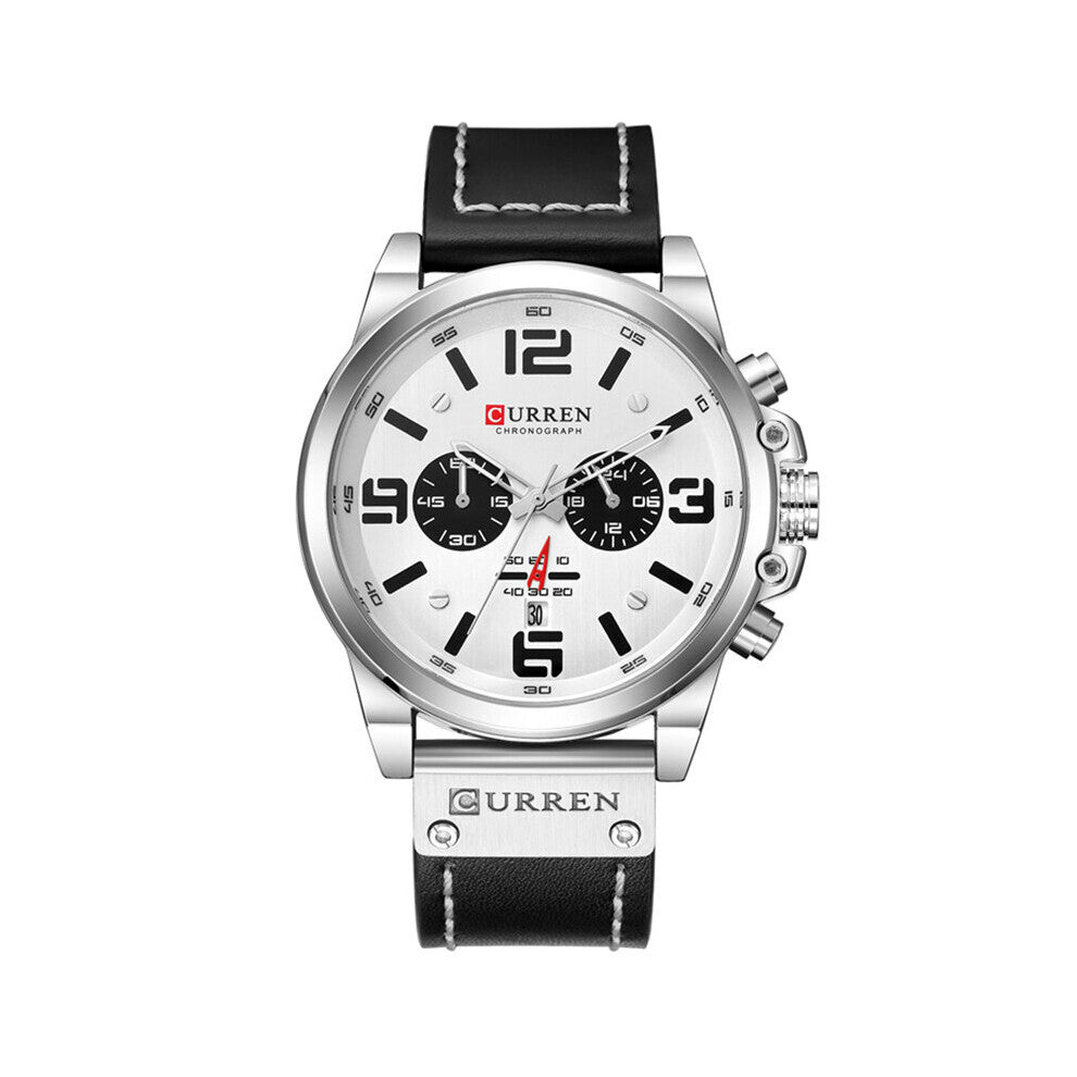 8314 Men Watch Top Mens Military Sport Wristwatch Leather Quartz Watch Waterproof Relogio Masculino