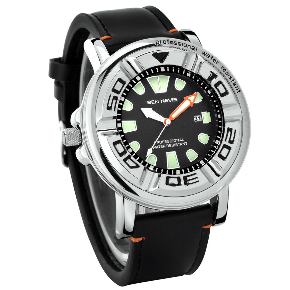 Luminous Watch for Men Waterproof Cowhide Strap Calendar Quartz Wristwatch Gift for Boyfriend Relogio Masculino