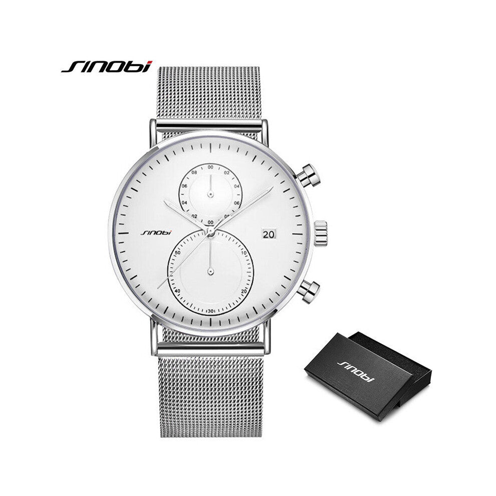 Mens Watches Top Stainless Steel Quartz Wristwatch Male Luminous Pointer Men Business Thin Waterproof Watch