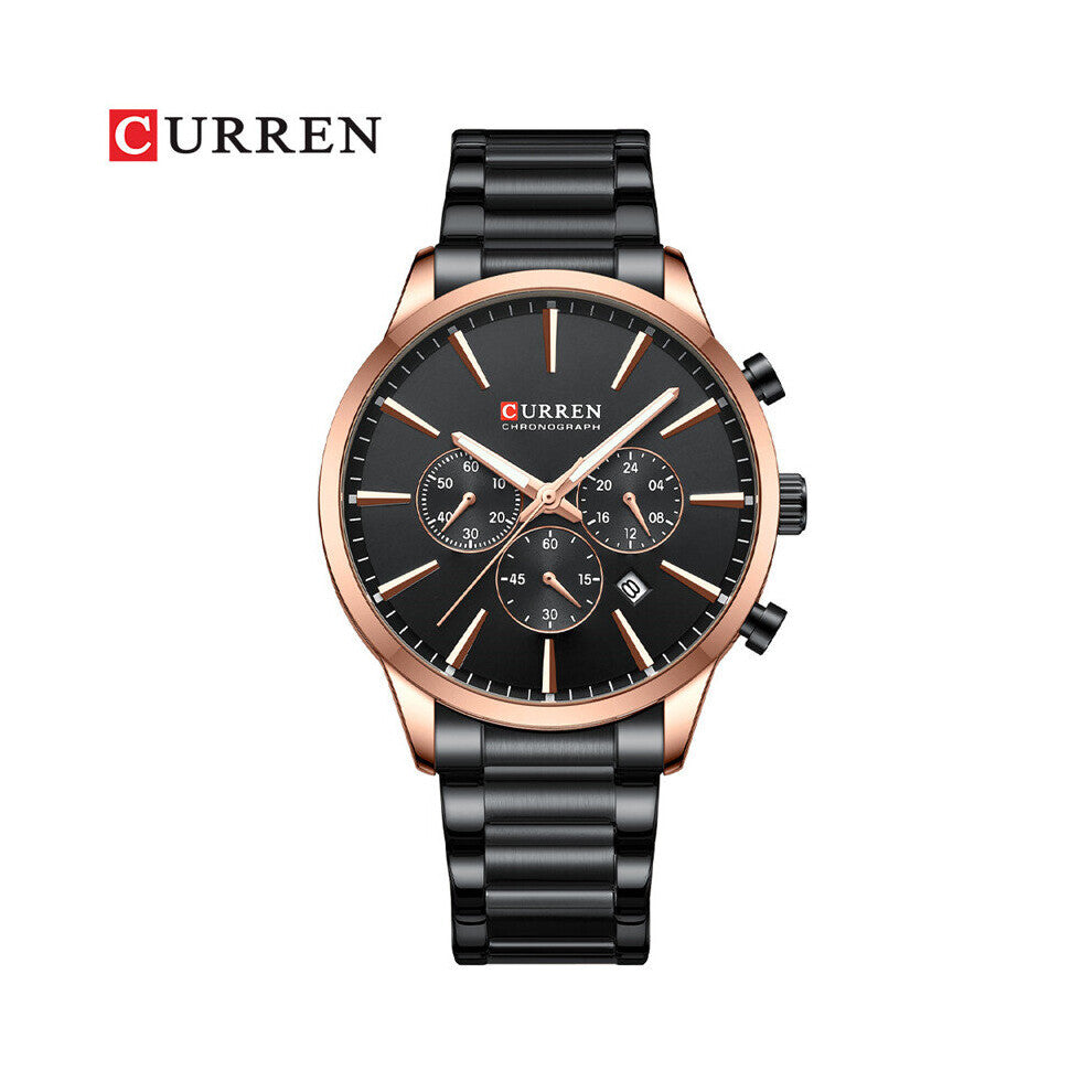 Man WristWatch Waterproof Chronograph Men Watch Military Top Stainless Steel Sport Male Clock 8435