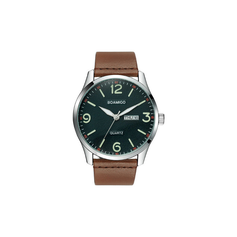 men watches sport business quartz watch date leather wristwatches waterproof relogio masculino