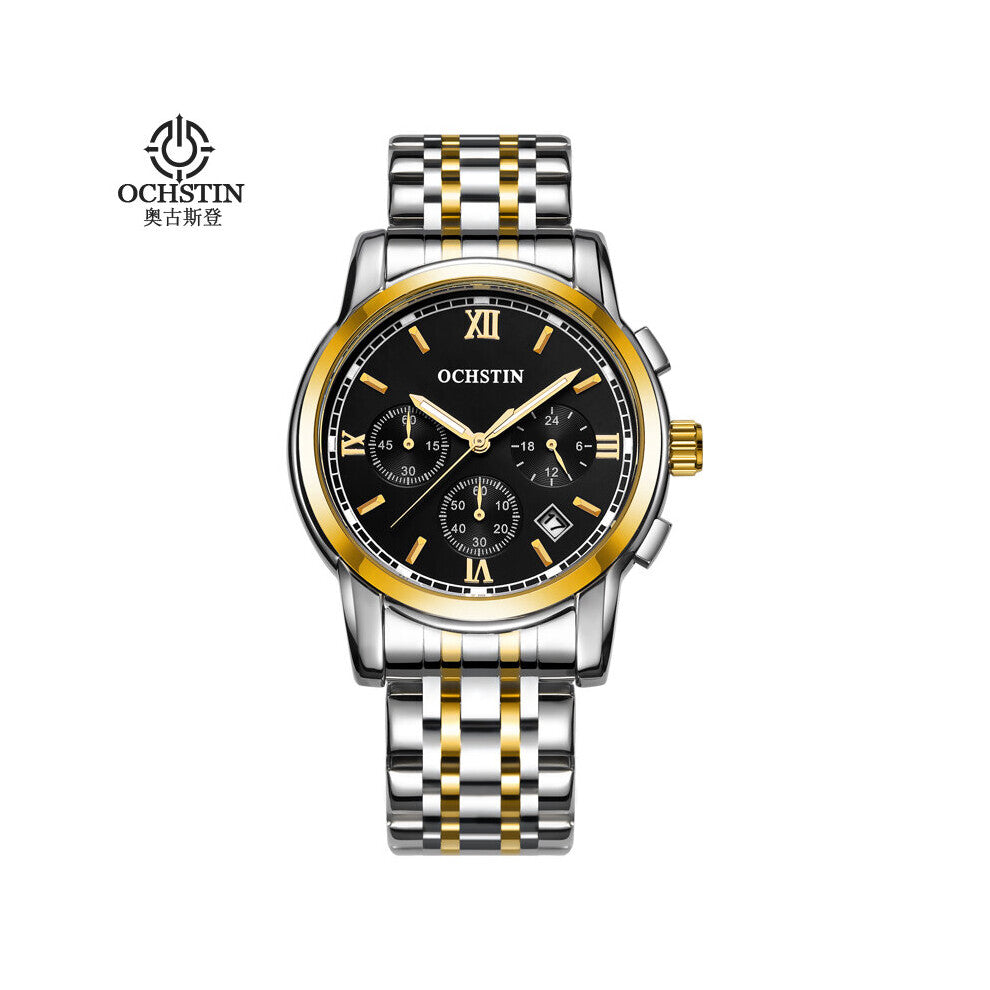 Man WristWatch Waterproof Chronograph Men Watch Military Top Stainless Steel Sport Business Male Clock 6097