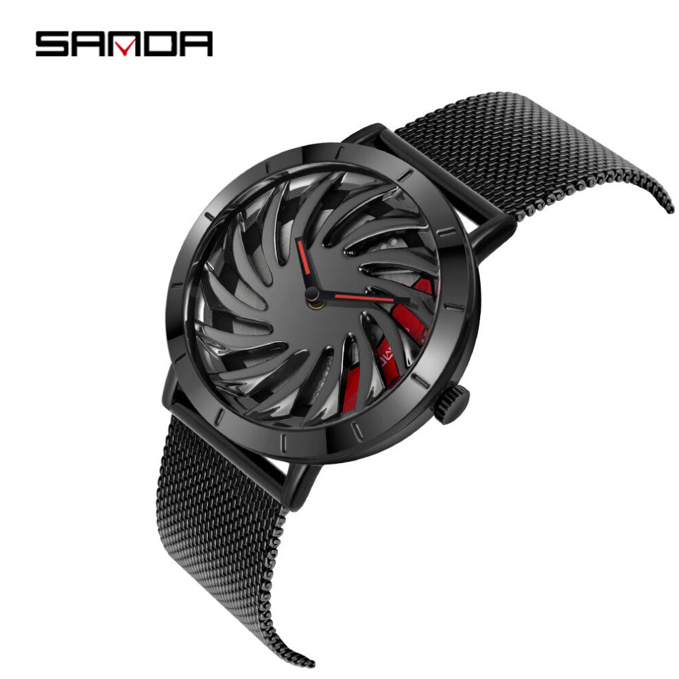 Sell Stainless Men Watch Waterproof Sport Watch Racing Car Rim Wheel Rotating Dial Men Clock Relogio Masculino