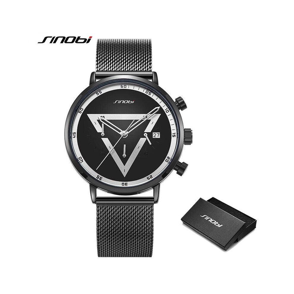 Men's Watches Creative Triangle Quartz Wristwatches Chronograph Multifunction Man Sports Watches Male