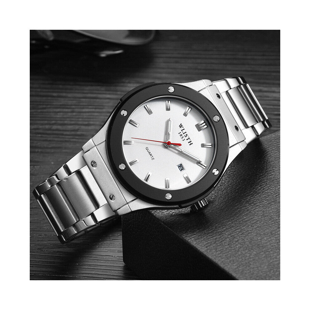 W155 sports luminous pointer calendar display waterproof business casual quartz movement tape men's Watch