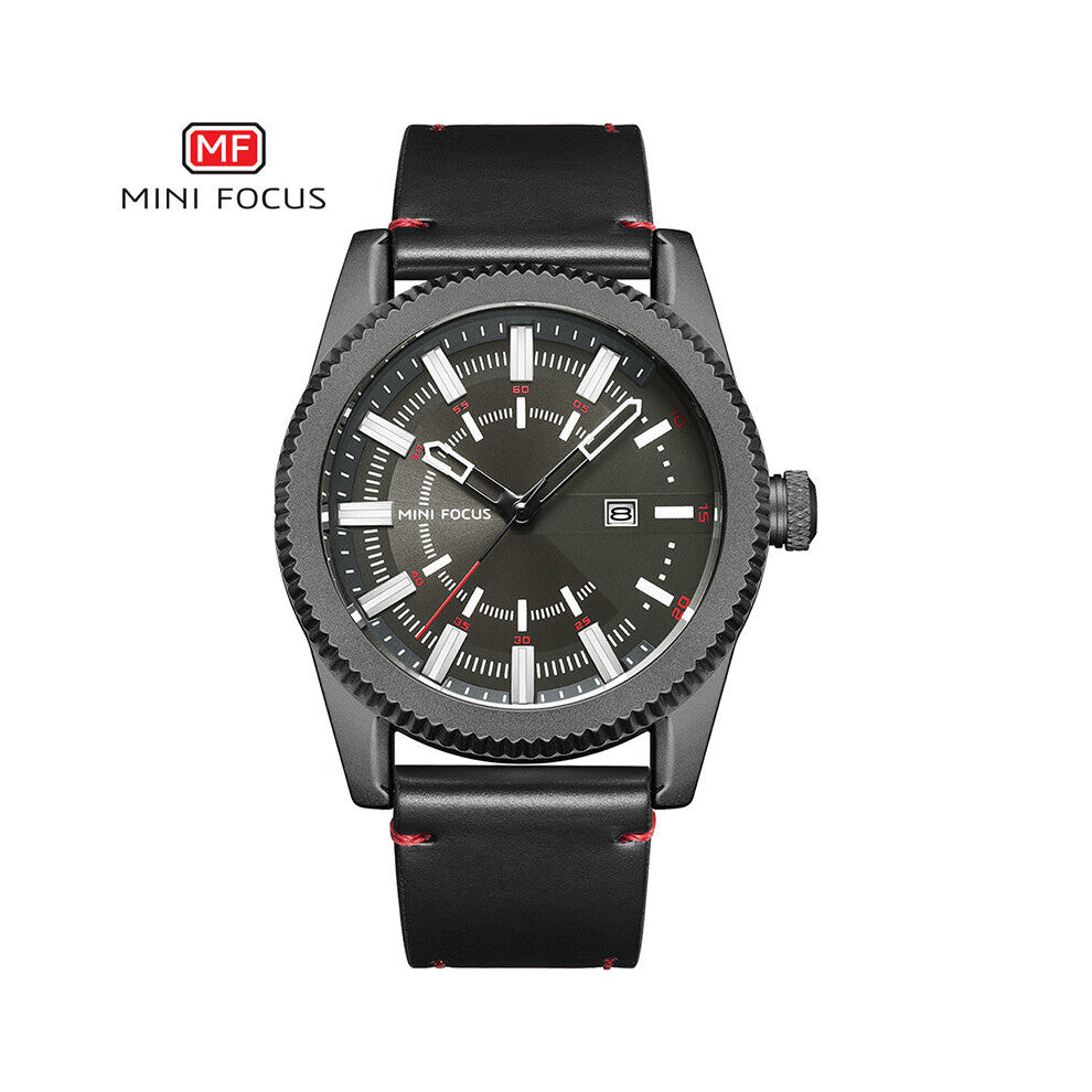 Minifocus Mens Top Waterproof Hours Quartz Clock Male Leather Sport WristWatch Date Luminous Relogio Masculino