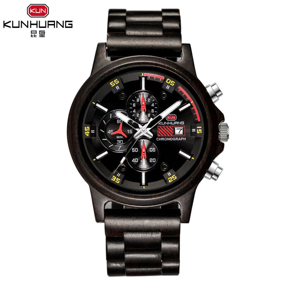 Wooden watch men's multifunctional sports wood watch