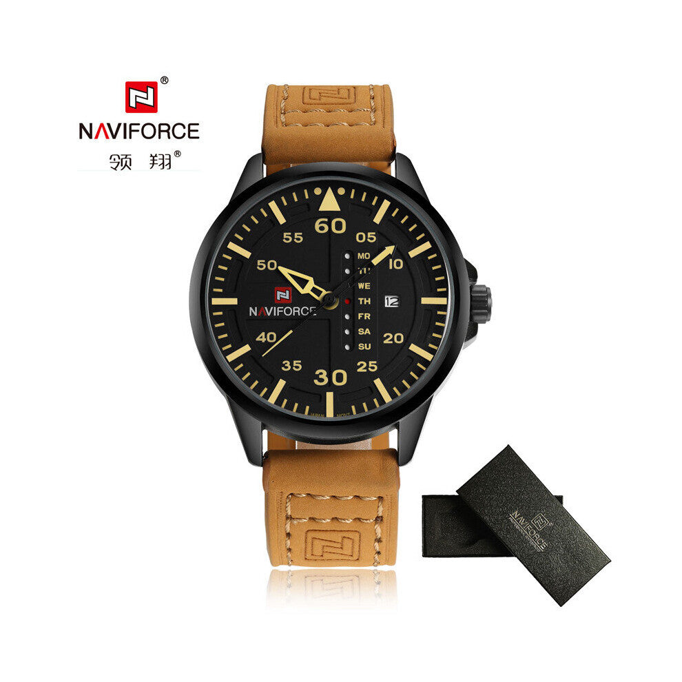 Date Japan Movement Men Quartz Casual Watch Army Military Sports Watch Men Watches Male Leather Clock