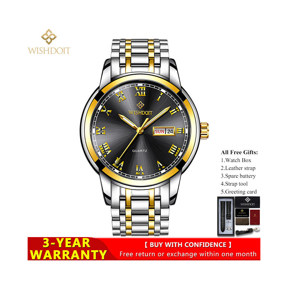 men's watch stainless steel sports calendar quartz watch men's Relogio Masculino