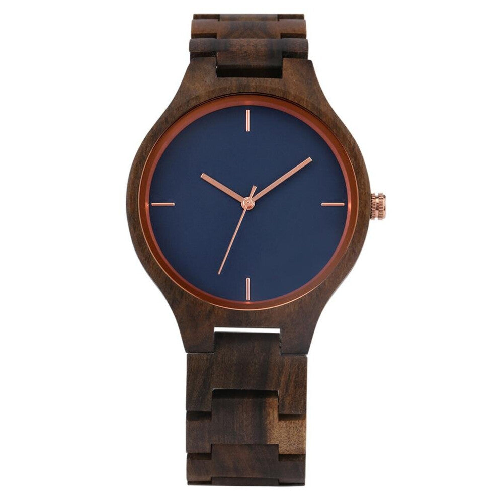 Retro Pure All Walnut Wooden Watch No Word Dial Clock Man Sports Full Wooden Band Quartz Wristwatches Relojes Hombre