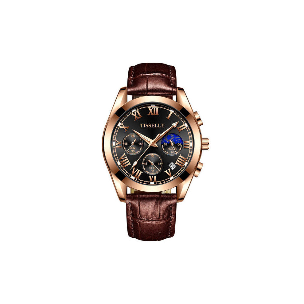 Men's Stainless Steel Watch Moonwatch Quartz Chronograph Bowl Watch Waterproof Sports Men Watch Business Luminous Watch