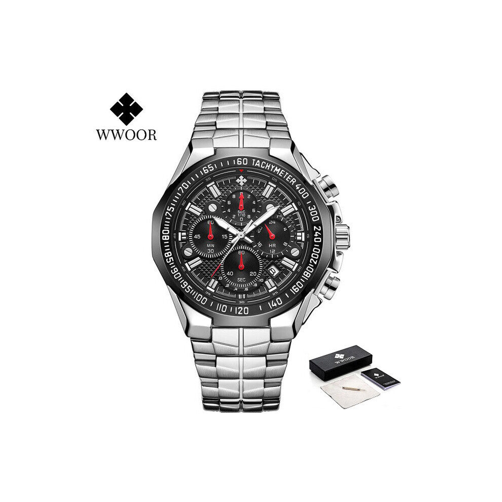 Men Sports Watch Stainless Steel Quartz Wristwatch for Man Business Casual Calendar Clock Relogio Masculino