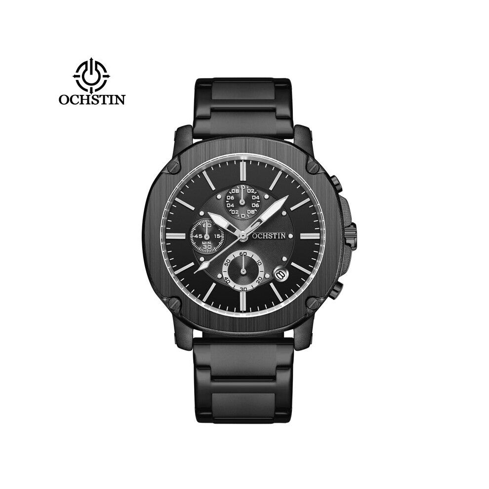 Man WristWatch Waterproof Chronograph Calendar Men Watch Military Top Stainless Steel Sport Male Clock 6039