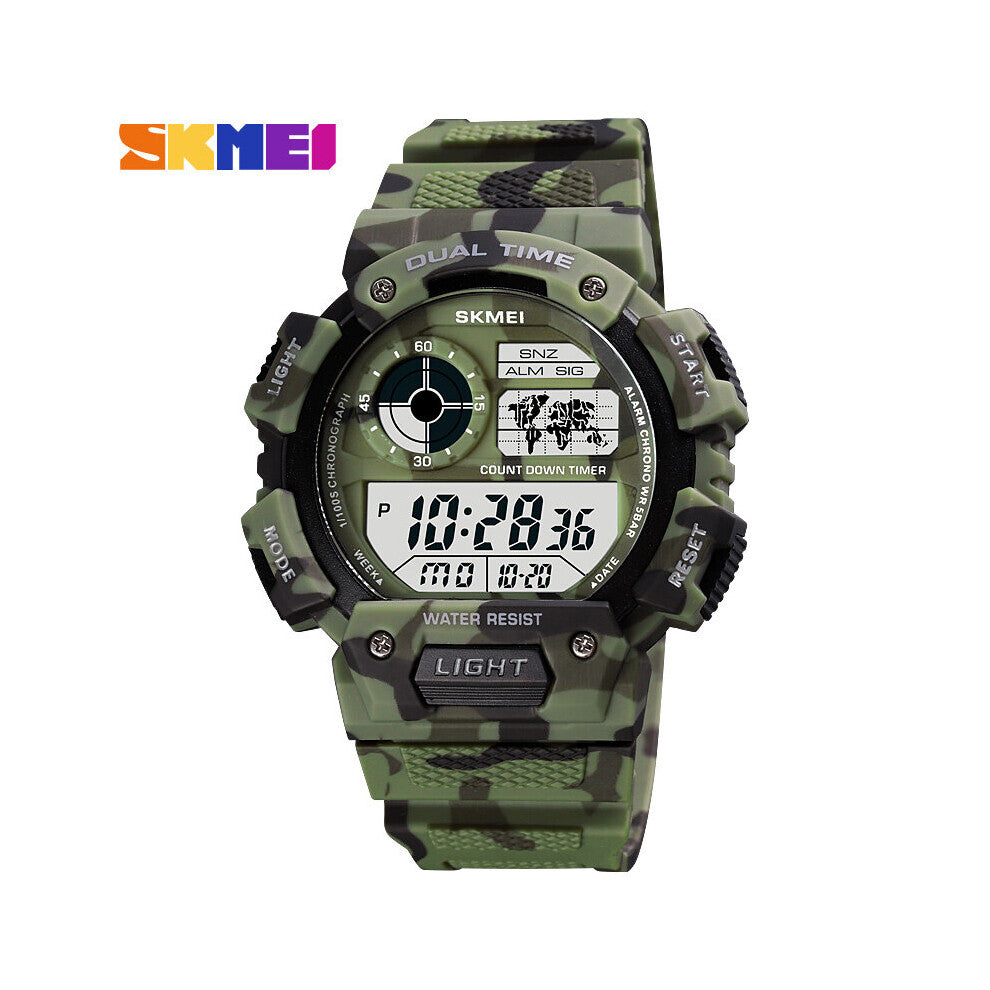 Mens Sports Watches Dual Time Digital Count Down Chrono Alarm Waterproof Clock Military Student Wristwatches
