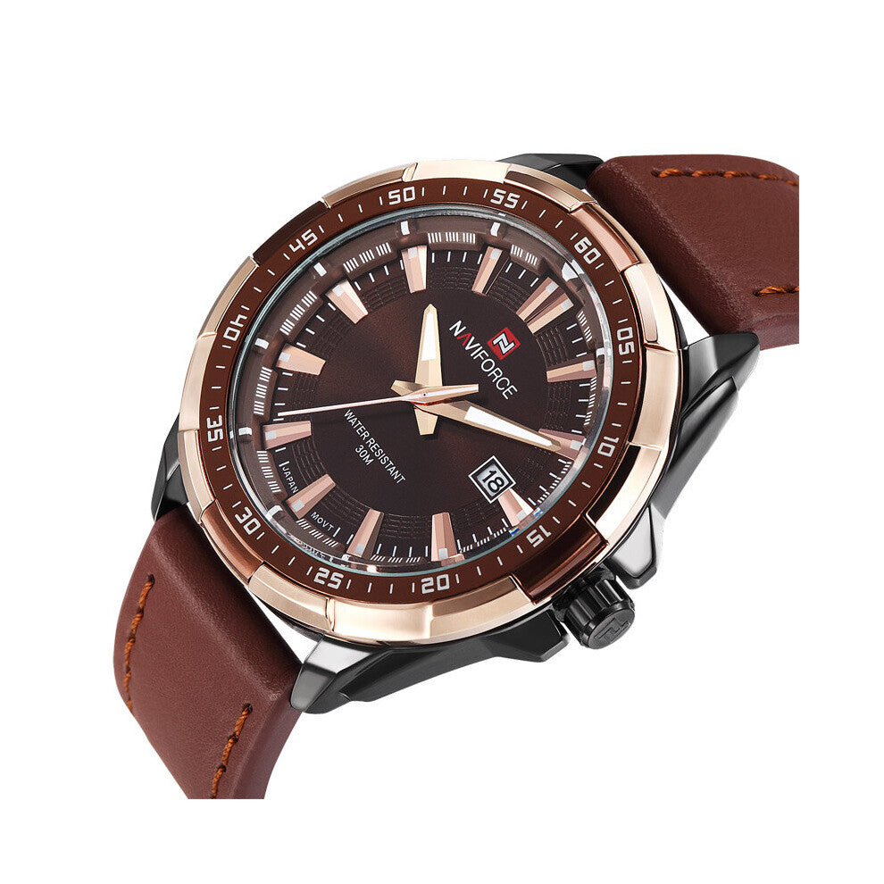 Men Military Sports Watches Men's Quartz Auto Date Clock Top Man Leather Strap Casual Wrist Watch