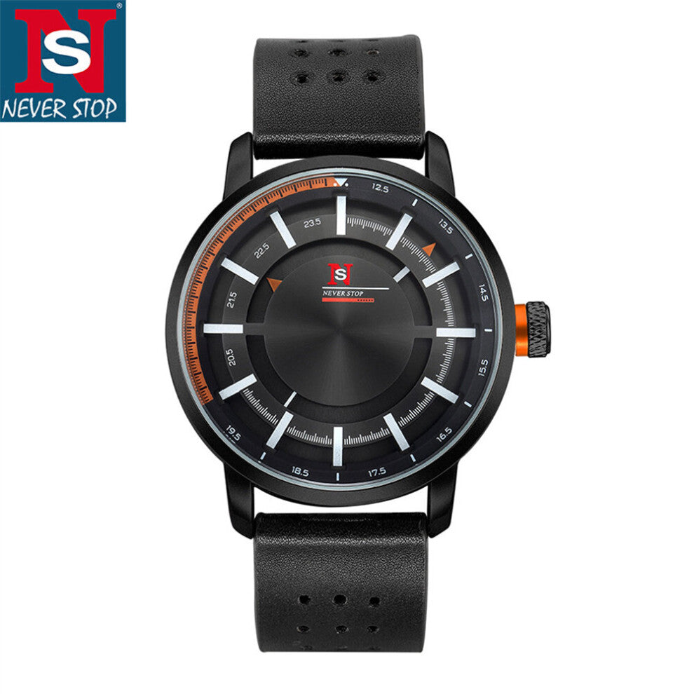 TOMI-NS Men's Student Business Casual Sports Large Dial Pointer Calendar Quartz Strap Men's Watch with