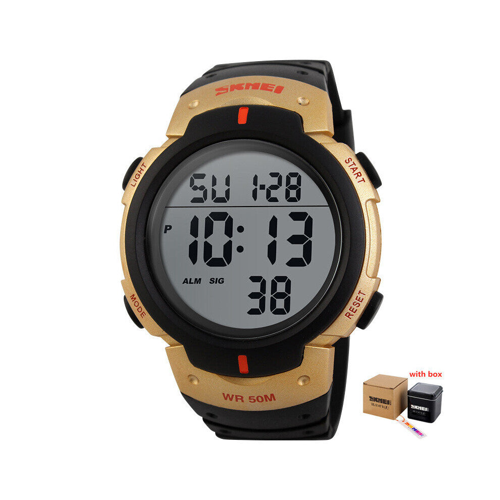 Men Sports Watches Chronos Countdown Men's Watch Waterproof LED Digital Watch Man Electronic Clock Relogio Masculino 1068