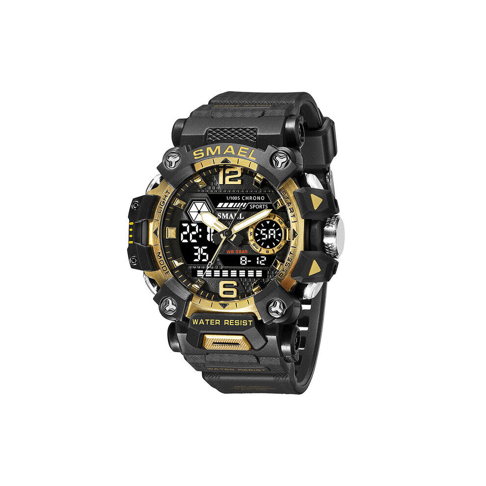 SMAEL Men Watches 50m Waterproof Sports Watch Military Man Sports Watch Digital 8072 Dual Display Watch Quartz Led Digital