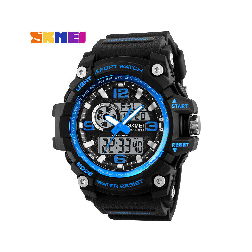 Chronograph Sports Watches Men Quartz Three Time LED Digital Watch Military Waterproof Wristwatches Clock Reloj Hombre