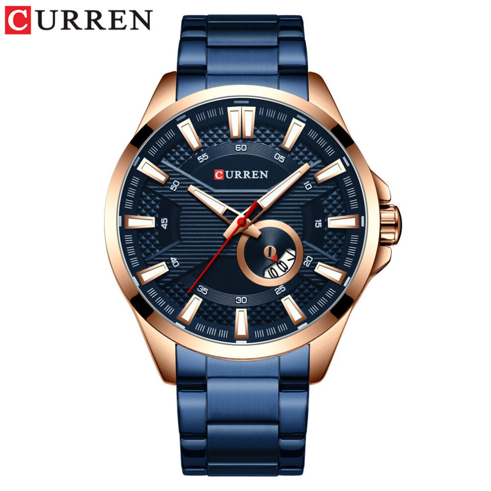 Top Men Watch Quartz Wristwatch Sports Chronograph Clock Male Stainless Steel Strap Business Watch
