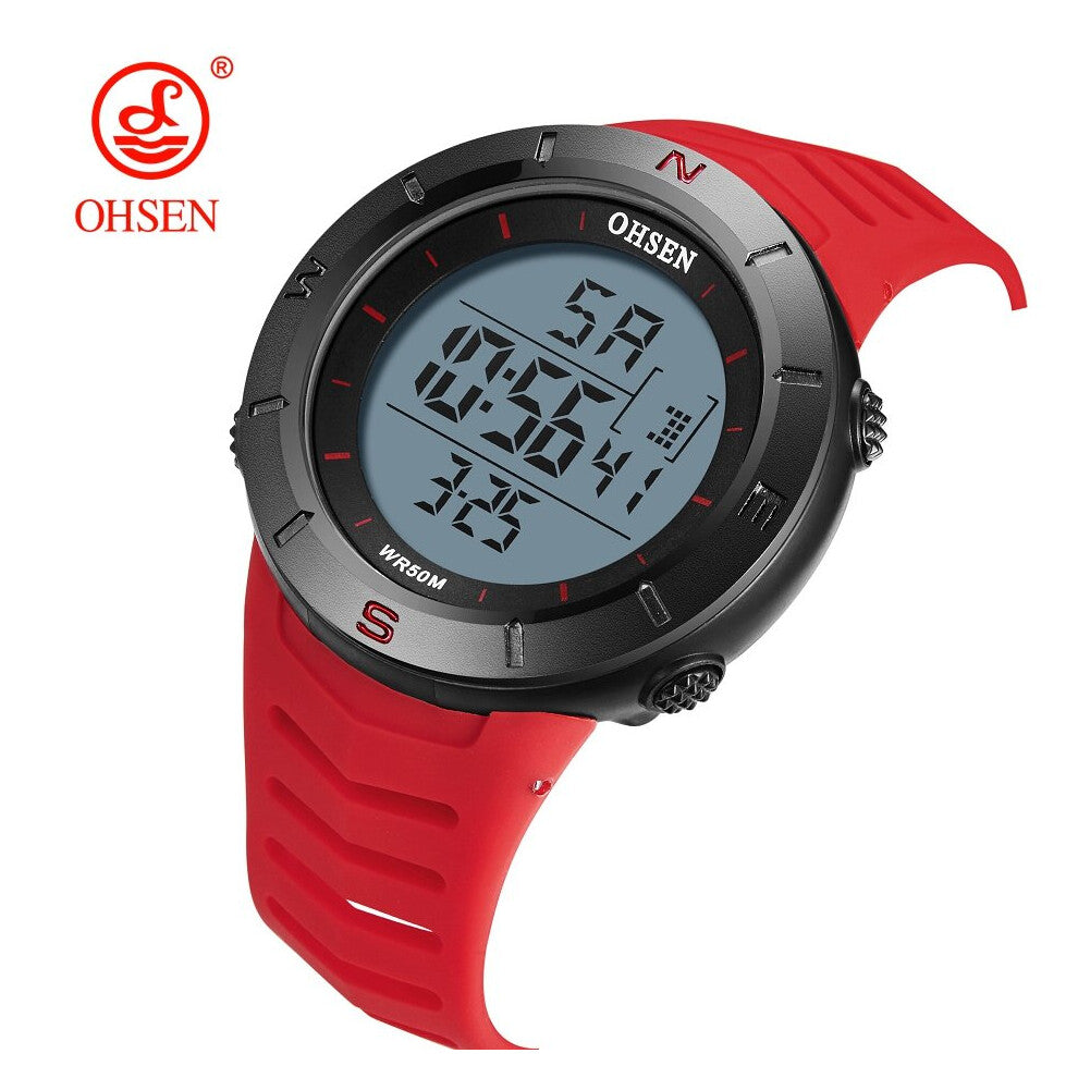 Digital Men Watches Electronic Led Outdoor Military Wateroof Wristwatch Yellow Silicone Diving Sport Watch montre homme