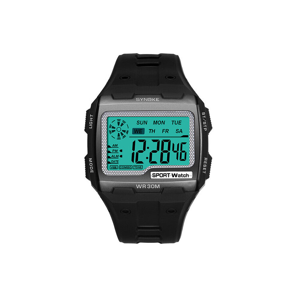 Men Digital Watch Silicone Large Square Sports Military Wrist Watch Lead Backlight 50M Waterproof Watches Relogio Masculino