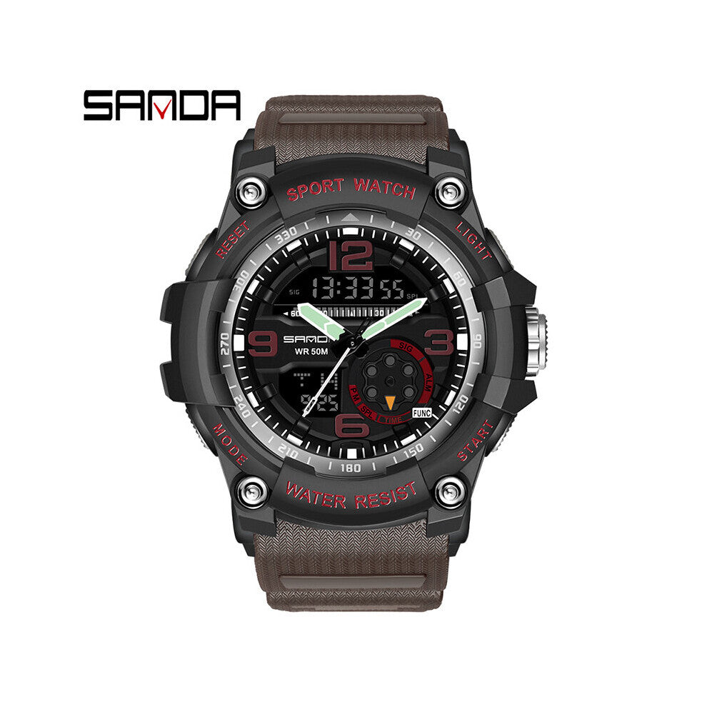 Sanda Top Men's Military Watch 50m Waterproof Led Quartz Clock Male Relogios Masculino Digital Sports Men