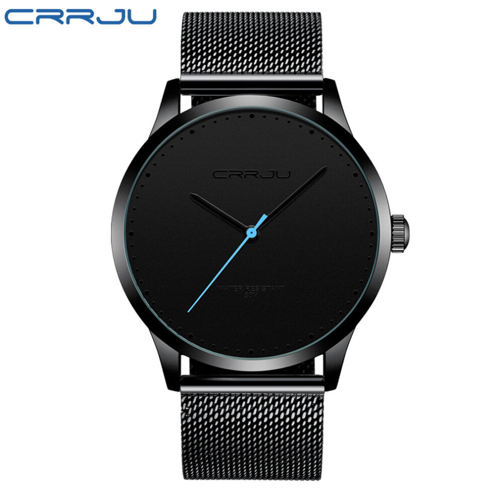 Top Men's Watch Silver Ultra-thin watches mens Sports Waterproof Quartz Wrist Watch man reloj hombre