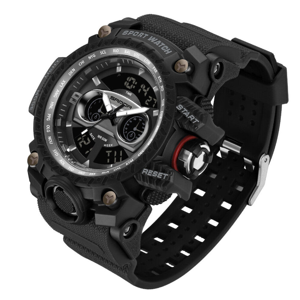 Kids Men's Watches Sports Military Quartz Watch 50M Waterproof Dual Display Digital Wristwatch For Male Relogio Masculino 3153