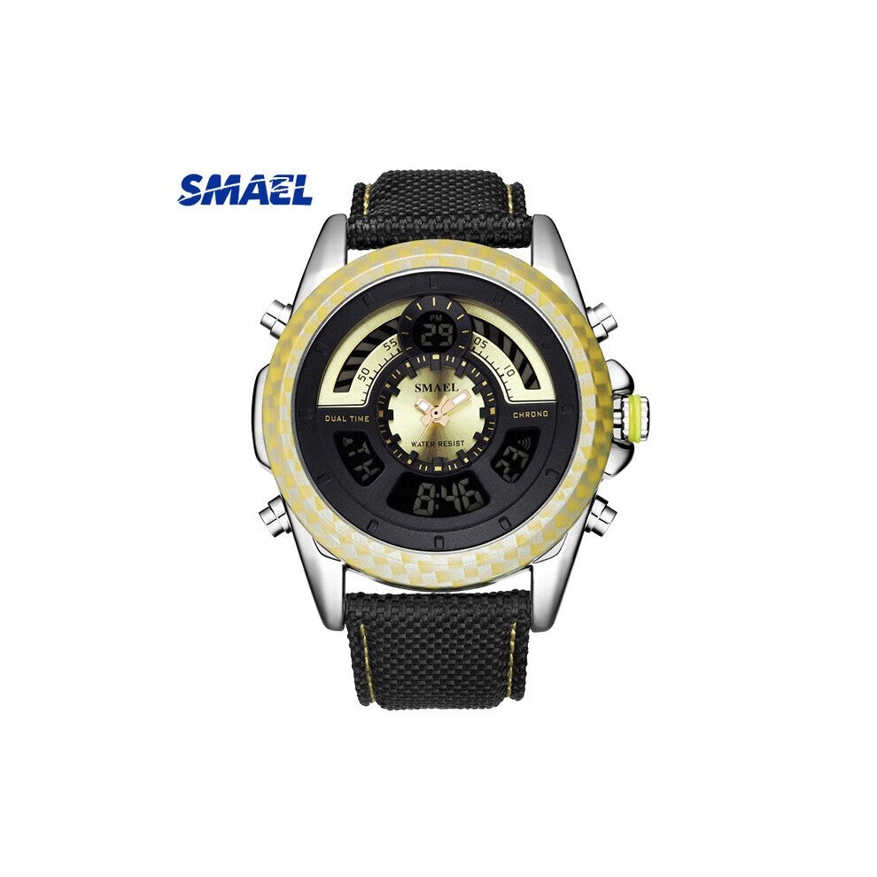 Men Sports Watches Men's Digital Quartz Dual Display Clock Watch Man Nylon Army Military WristWatches