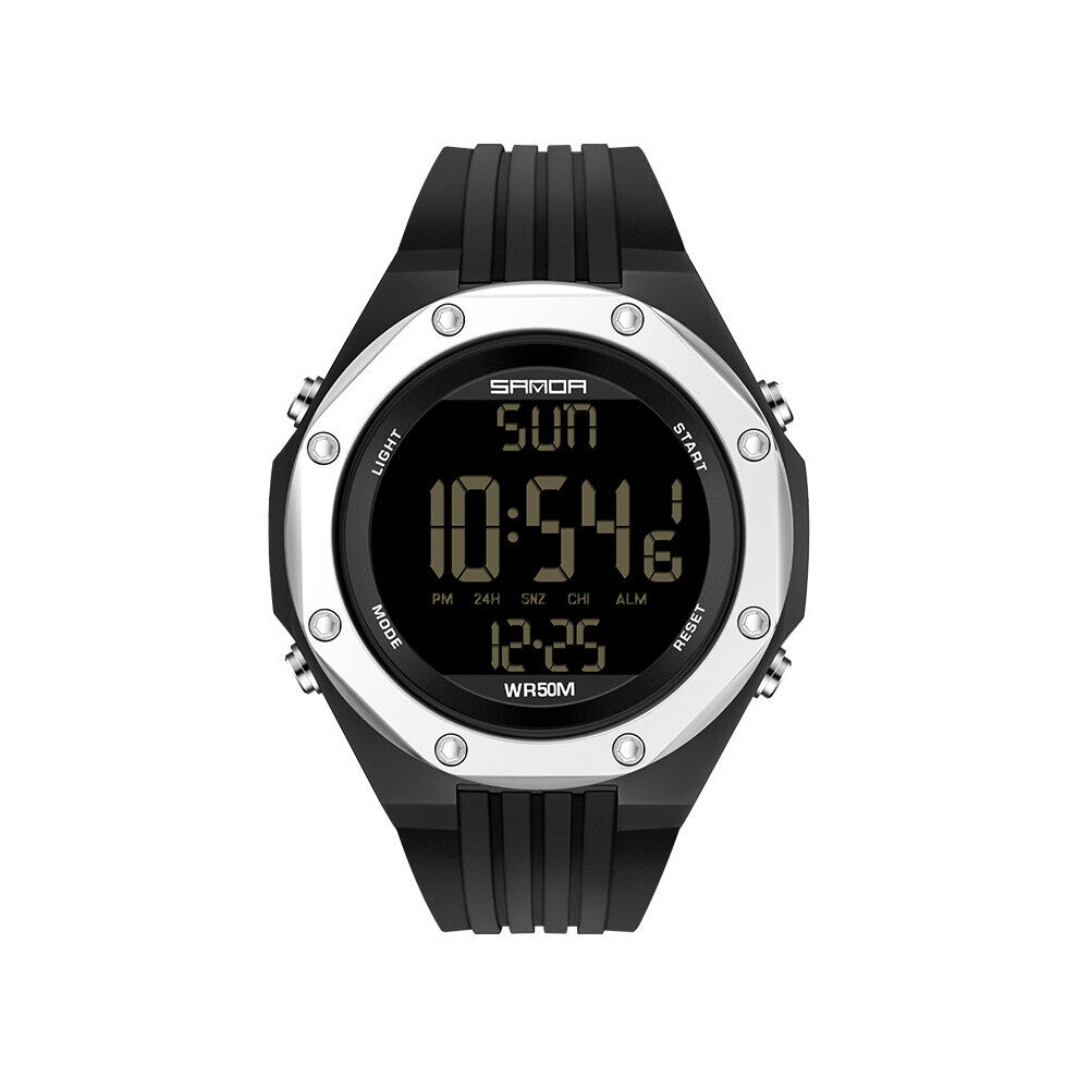 Sports Military Men's Watches ED Dial Casual Multifunction Clock Outdoor Rubber Strap Fashionable Waterproof Watch For Men