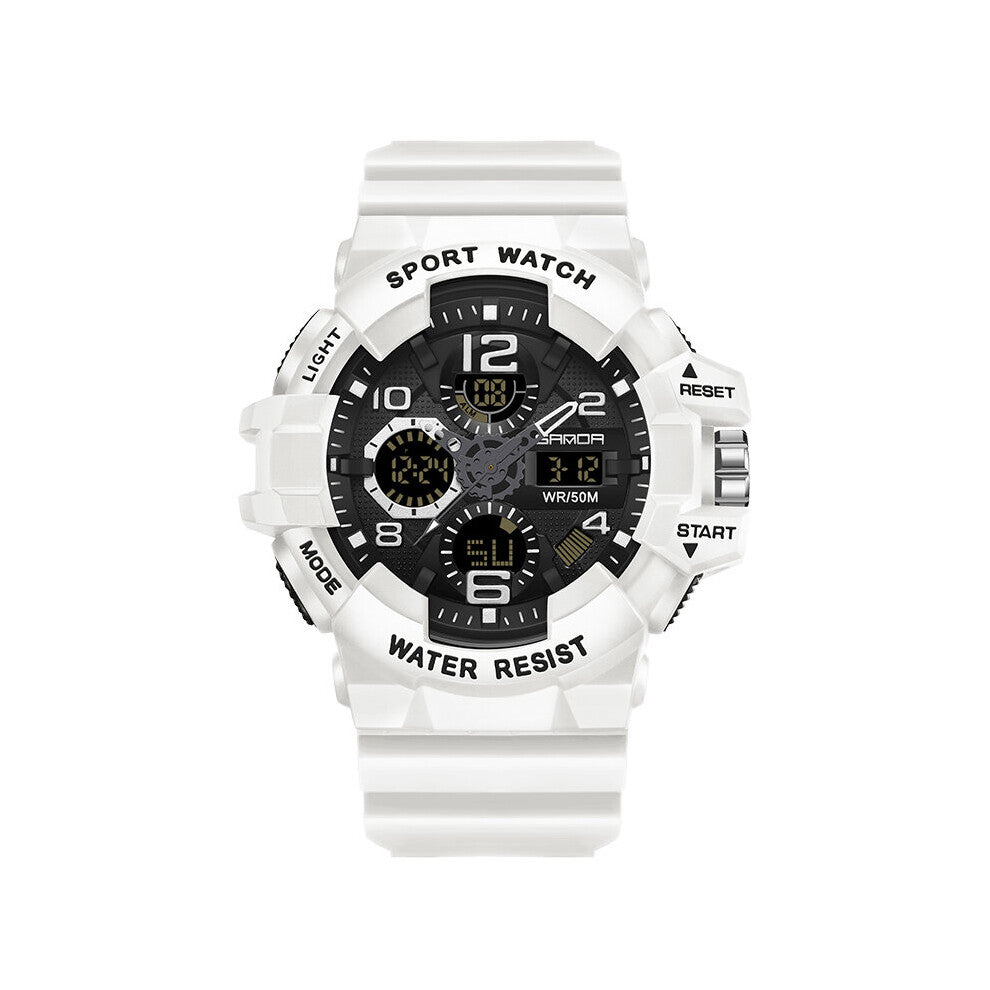 Men Sports Watches Dual Display Analog Digital LED Electronic Quartz Wristwatches Waterproof Outdoor Military Watch