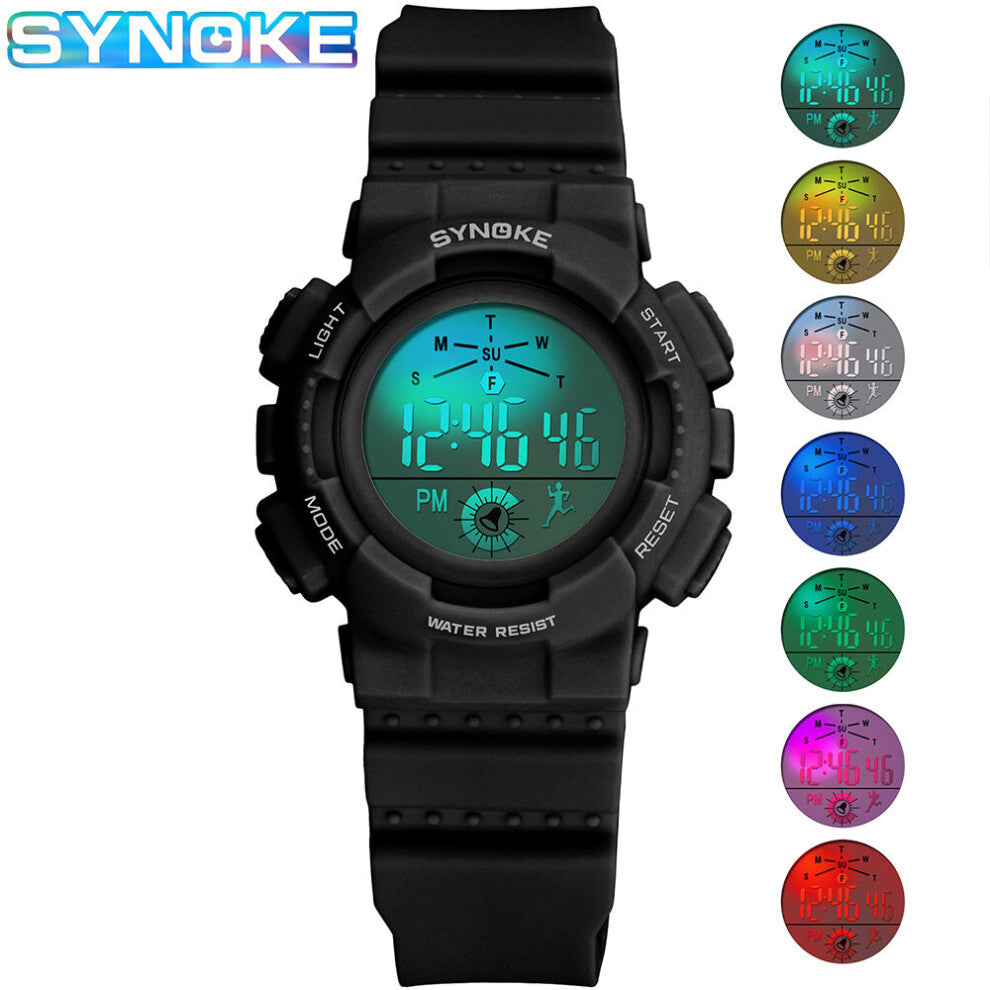 Adolescent Waterproof Digital Watches Students Colorful Glow-in-the-dark Dazzling Multi-functional Sports Watch Version