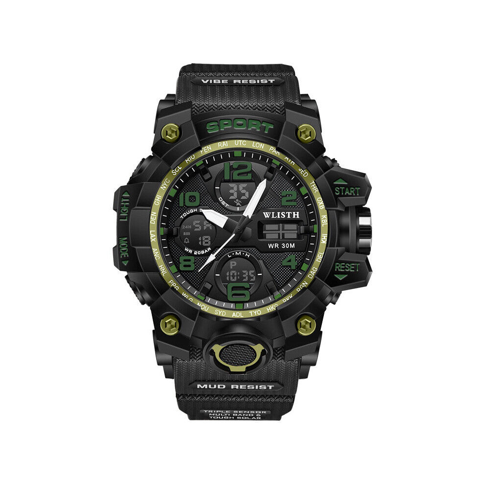 W41 Outdoor waterproof sports large dial double display week display luminous chronograph electronic men's Watch